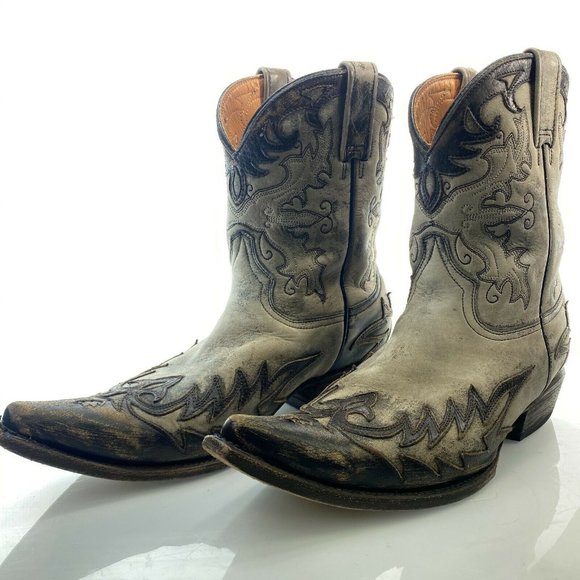 STETSON 10 Handmade Distressed Leather Gray Boots - Picture 2 of 9